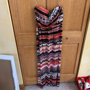 Printed American Rag Strapless Maxi Dress